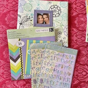 K&Company Scrapbook Album with Shimmer Paper and Stickers